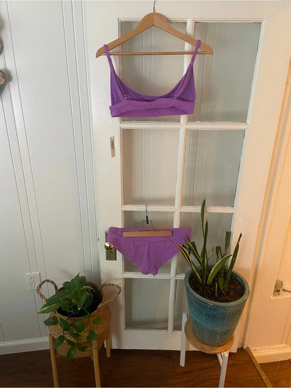 Frankie's Bikinis Purple Scoop Bikini Set